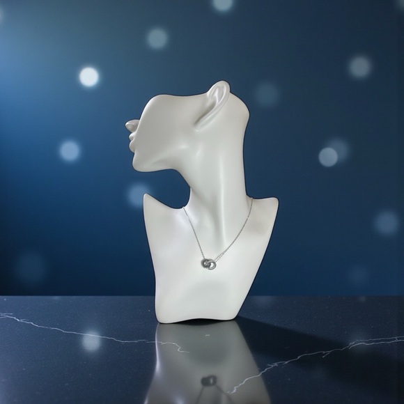 Elegant Silver Roman Numeral and Diamond Pendant Necklace - Picture 3 of 7